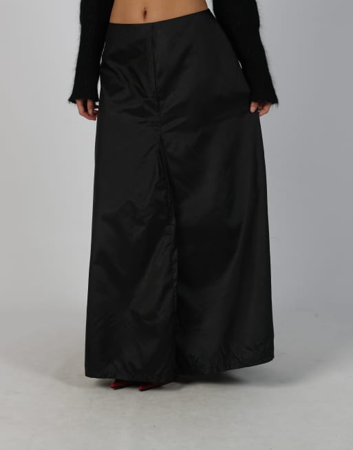 Vintage Mezzo S woven maxi skirt in black, 2 of 4