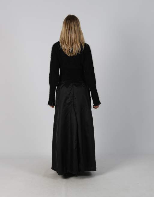 Vintage Mezzo S woven maxi skirt in black, 3 of 4