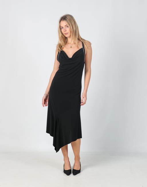 Vintage Mezzo S woven midi dress in black