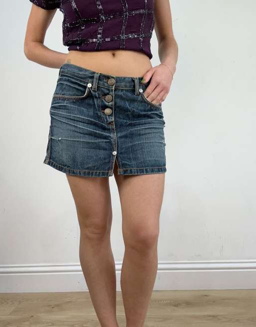 Vintage mid wash denim skirt