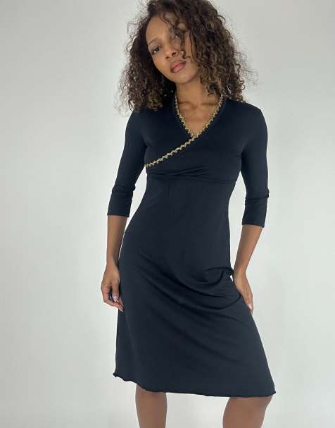 Vintage midi dress in black - view 1