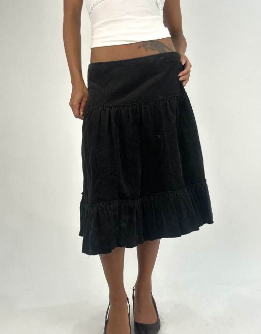 Vintage midi skirt in black, 3 of 4