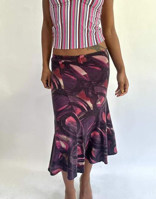 Vintage midi skirt in purple