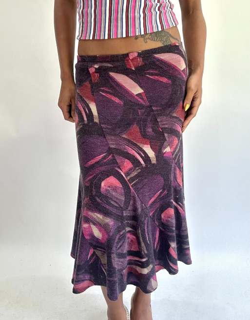 Vintage midi skirt in purple, 3 of 4