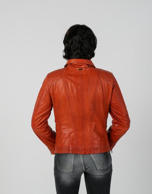 Vintage Milestone S leather jacket in orange, 2 of 4