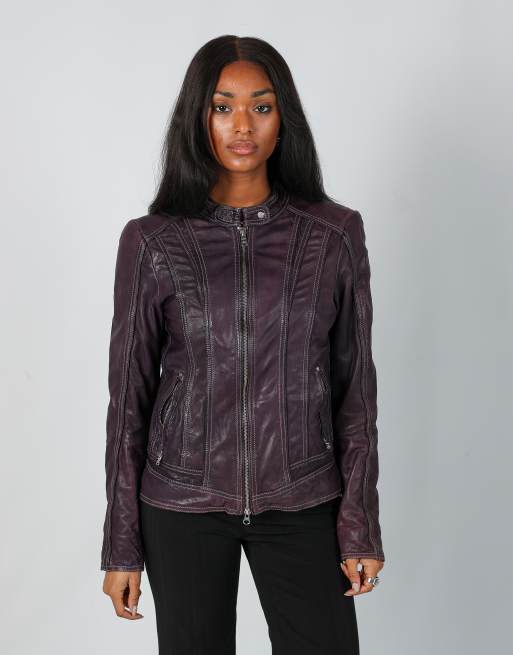 Vintage Milestone S leather jacket in purple