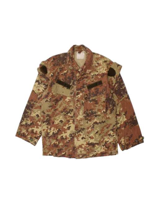 Vintage Military Jacket It 52 XL In Brown Camouflage