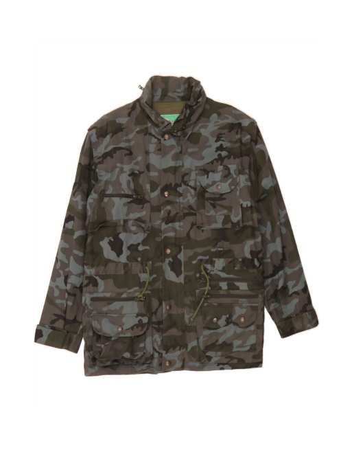 Vintage Military Jacket It 52 XL In Grey Camouflage