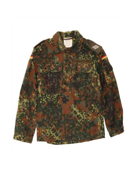 Vintage Military Jacket UK 36 Small In Green Camouflage Army - view 1