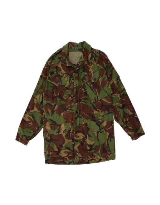 Vintage Military Jacket UK 36 Small In Khaki Camouflage
