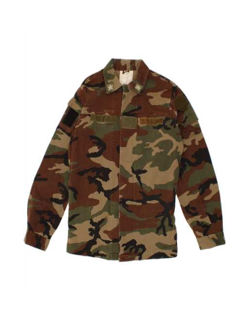 Vintage Military Jacket UK 38 Medium In Brown Camouflage