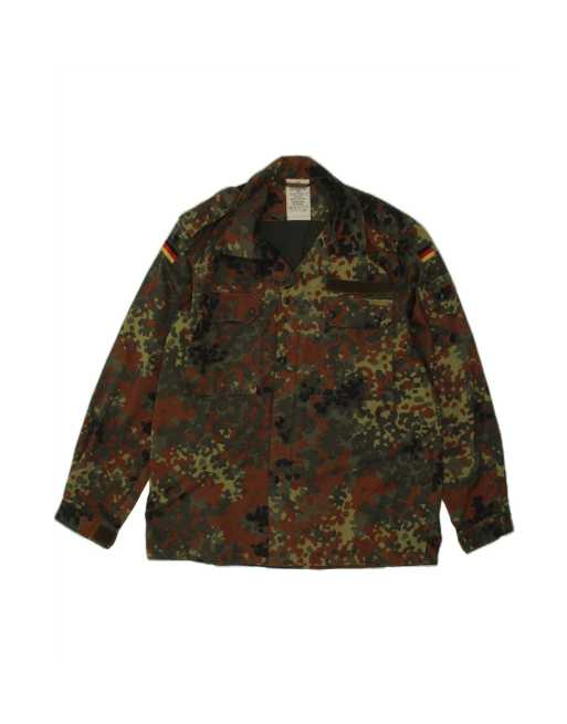 Vintage Military Jacket UK 38 Medium In Green Camouflage
