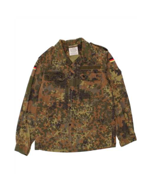 Vintage Military Jacket UK 38 Medium In Khaki Camouflage