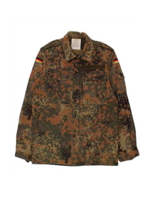 Vintage Military Jacket UK 38 Medium In Khaki Camouflage