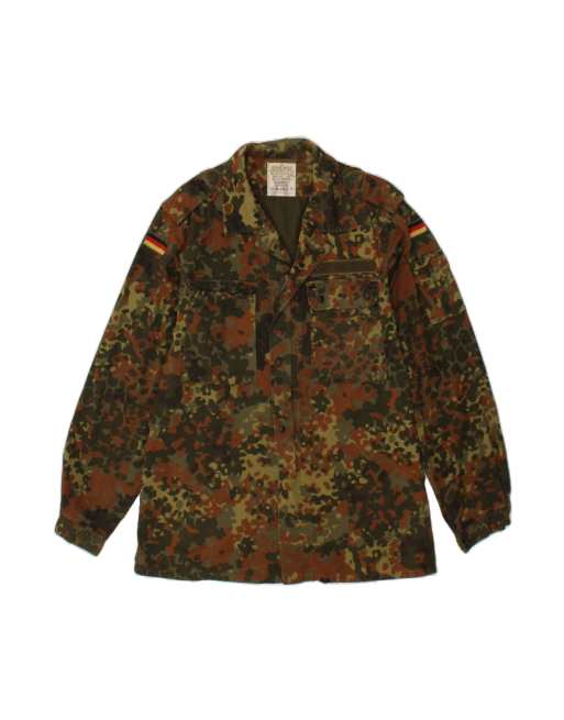 Vintage Military Jacket UK 38 Medium In Khaki Camouflage