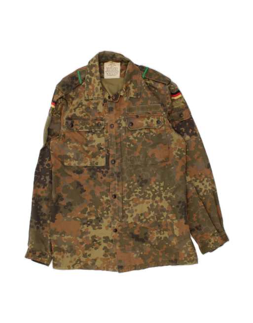 Vintage Military Jacket UK 38 Medium In Khaki Camouflage