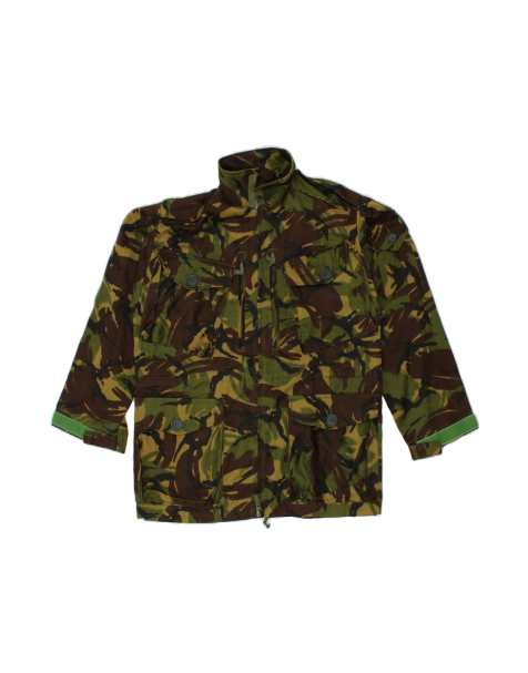 Vintage Military Jacket UK 40 Large In Green Camouflage Army - view 1
