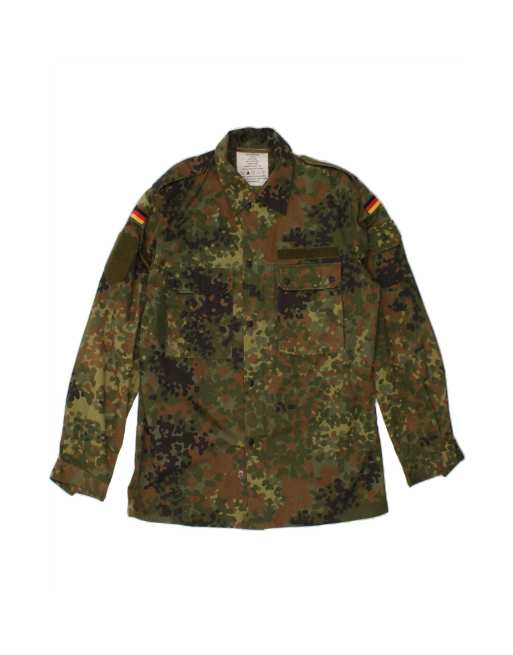 Vintage Military Jacket UK 40 Large In Khaki Camouflage Army