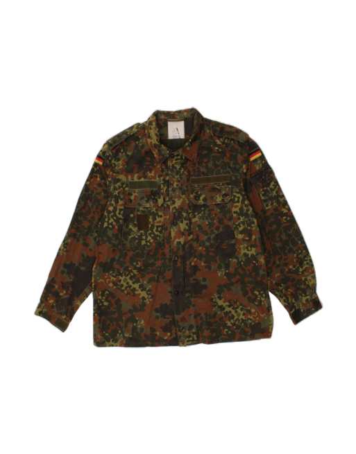 Vintage Military Jacket UK 40 Large In Khaki Camouflage