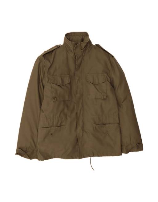 Vintage Military Jacket UK 40 Large In Khaki
