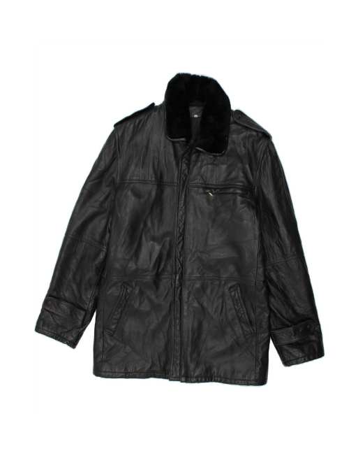 Vintage Military Leather Jacket It 48 Medium In Black
