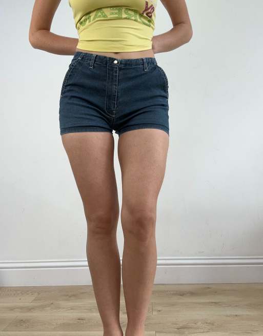 Vintage mini denim shorts in blue