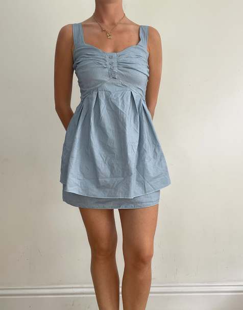 Vintage mini dress in blue - view 1