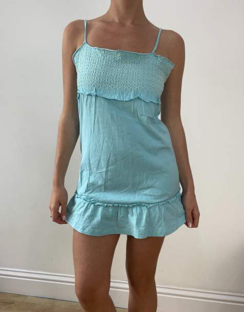 Vintage mini dress in blue - view 1