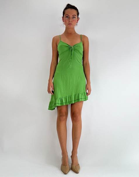 Vintage mini dress in green - view 1