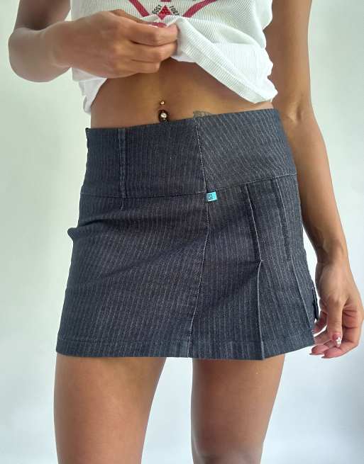 Vintage mini skirt in dark grey, 3 of 4