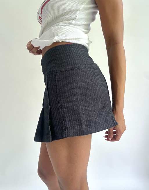 Vintage mini skirt in dark grey, 4 of 4