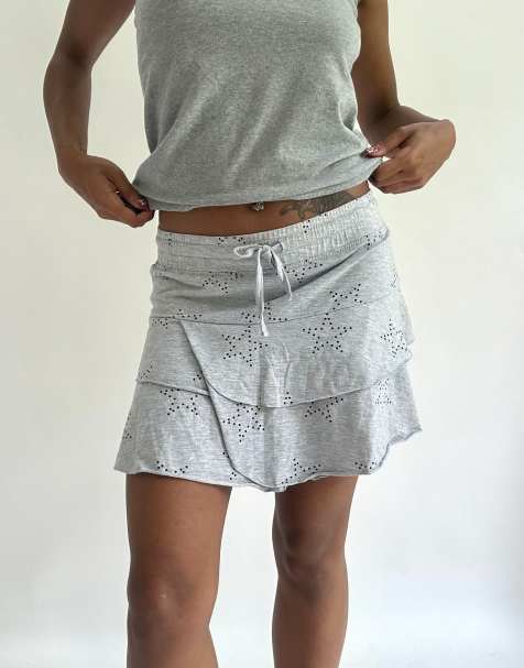 Vintage mini skirt in grey - view 1