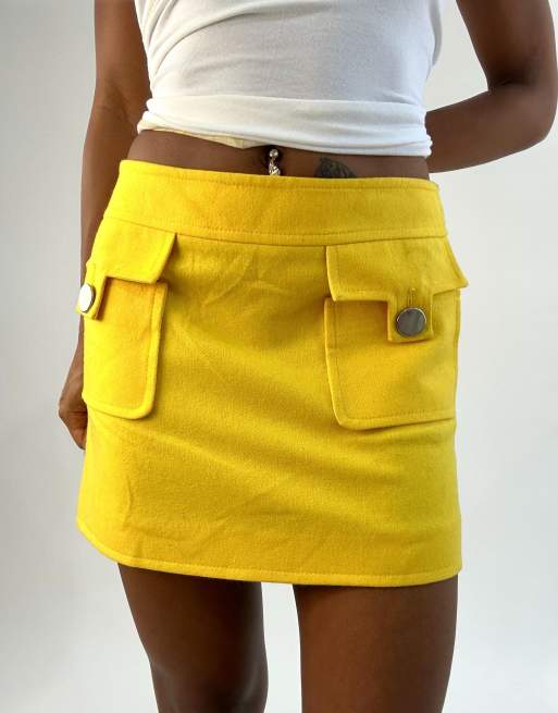 Vintage mini skirt in yellow, 3 of 4