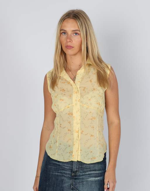 Vintage Minuscola M cami in yellow