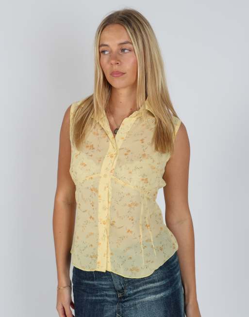 Vintage Minuscola M cami in yellow, 3 of 4