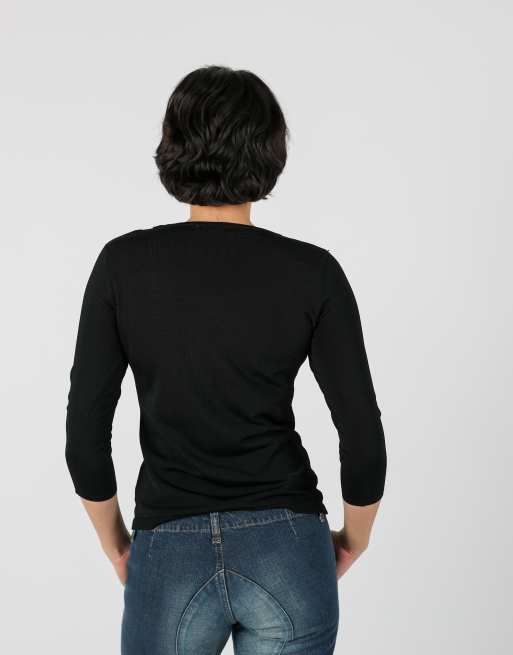 Vintage Misis S long sleeve top in black, 2 of 4