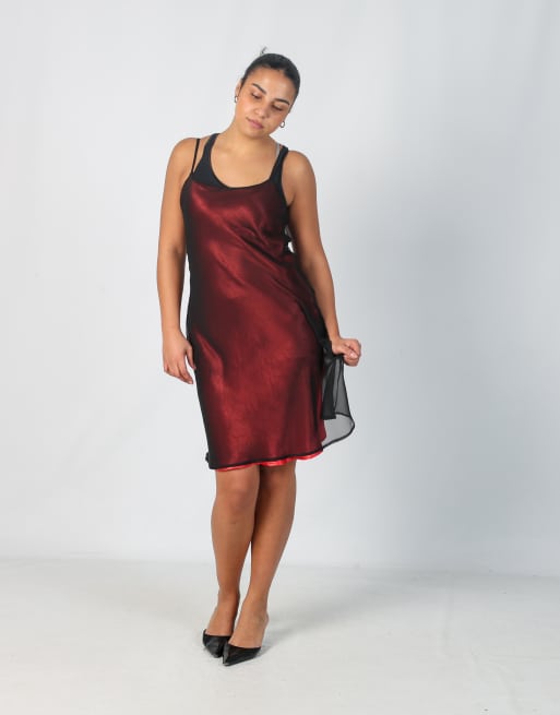 Vintage Miss Couture M woven midi dress in black