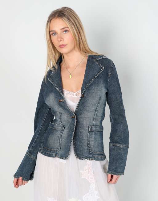 Vintage Miss F&2 M denim jacket in blue