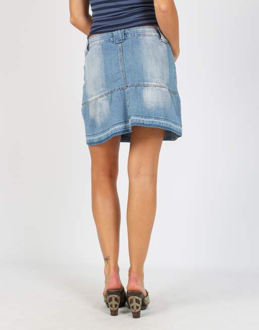 Vintage Miss JS S denim mini skirt in light blue, 4 of 4