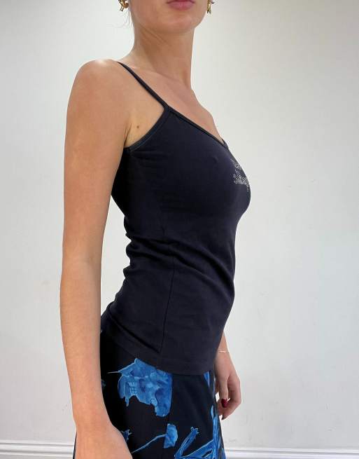 Vintage 'miss republic' spell out cami in black, 3 of 4