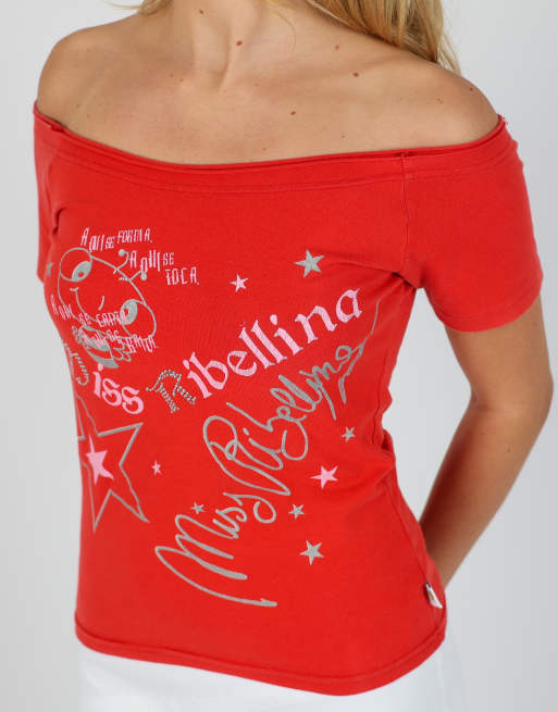Vintage Miss Ribellina S baby tee in red, 4 of 4