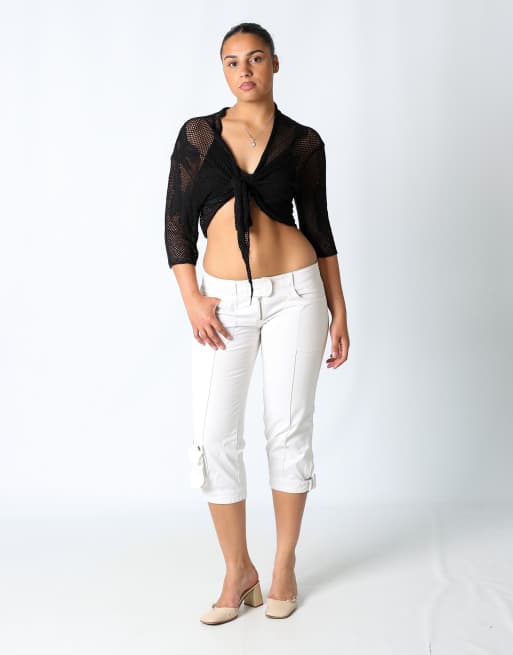 Vintage Miss Sixty 12 woven trousers ivory