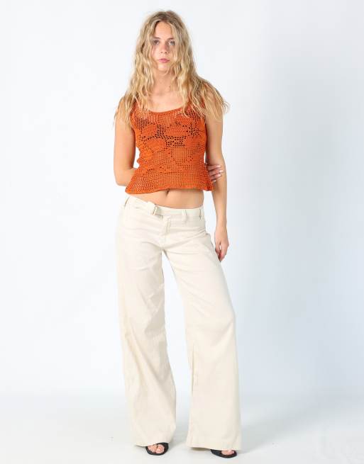 Vintage Miss Sixty 8 woven trousers in cream