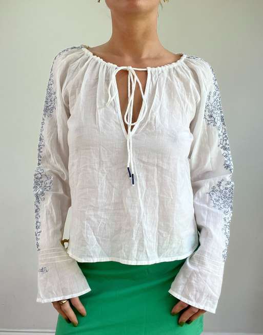 Vintage miss sixty linen top in white