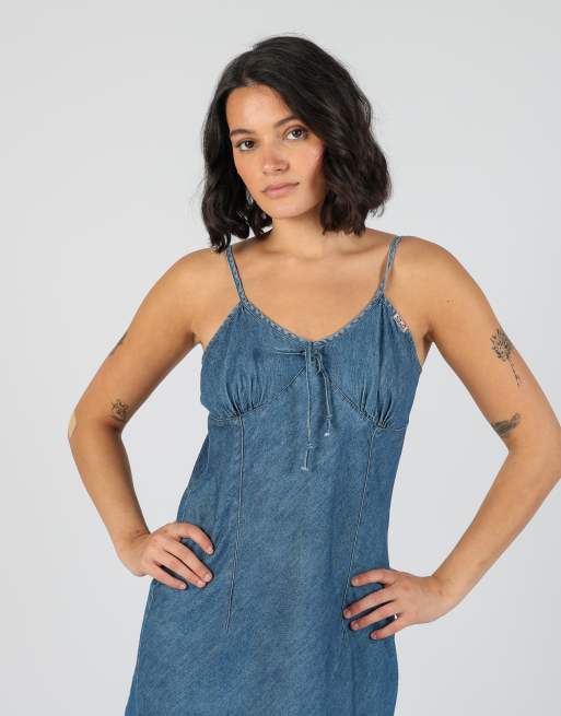 Vintage Miss Sixty M denim midi dress in blue, 4 of 4