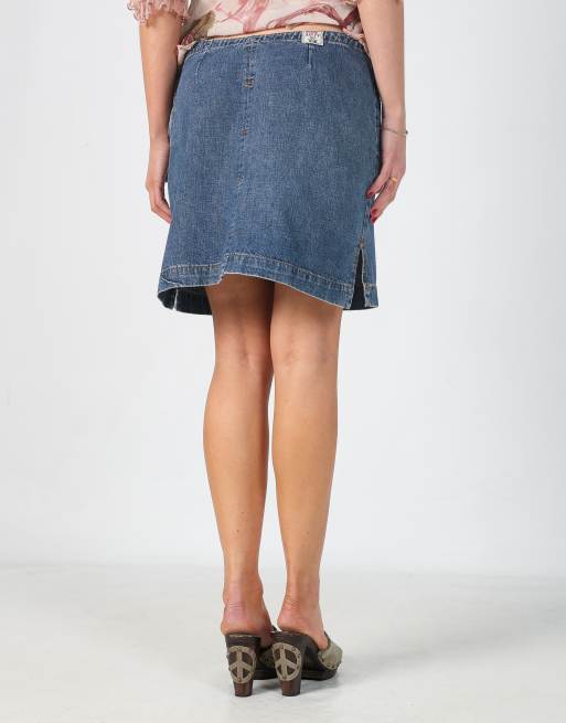 Vintage Miss Sixty M denim midi skirt in blue, 2 of 4
