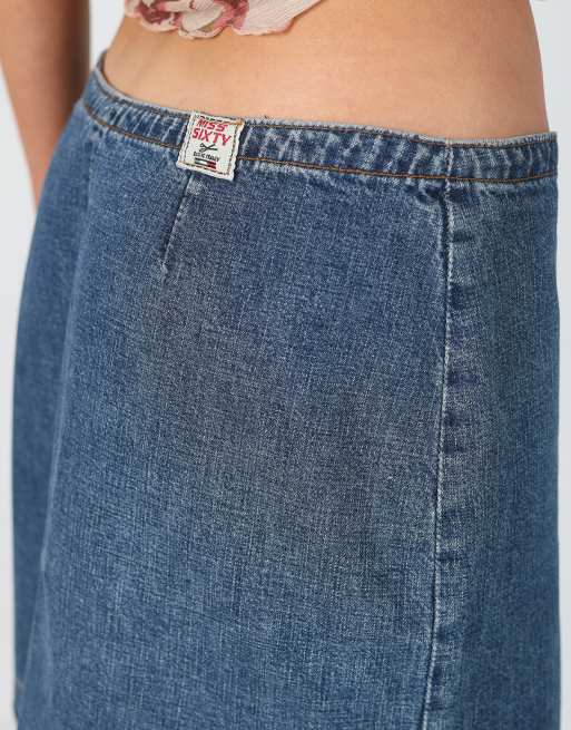 Vintage Miss Sixty M denim midi skirt in blue, 4 of 4