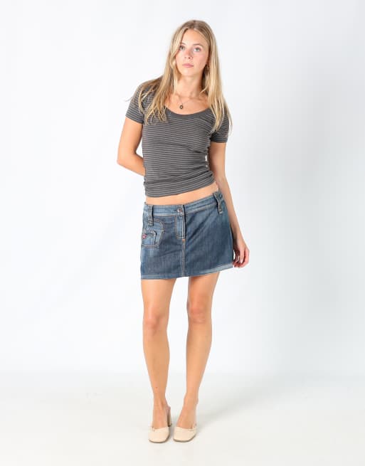 Vintage Miss Sixty M denim mini skirt in blue