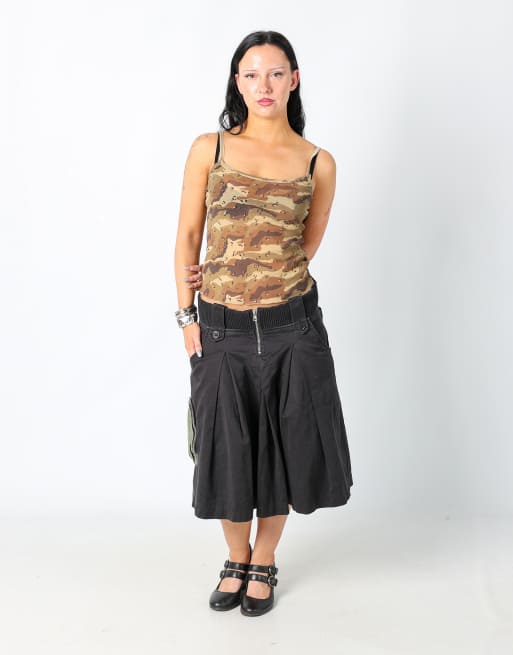 Vintage Miss Sixty M woven midi skirt in black