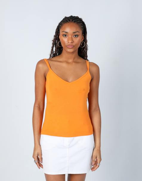 Vintage Miss Sixty M woven vest in orange - view 1